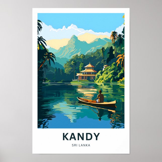 Kandy Sri Lanka Travel Print Poster (Framsidan)