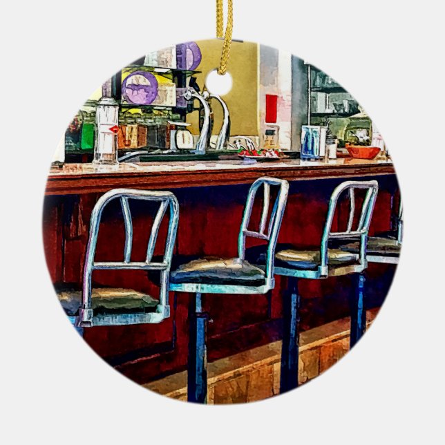 Kandy Store med soda Fontän Julgransprydnad Keramik (Framsidan)