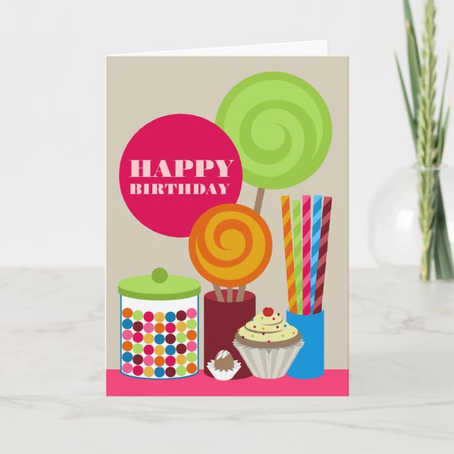 Kandy & Sweets Birthday Card Kort (Framsida)