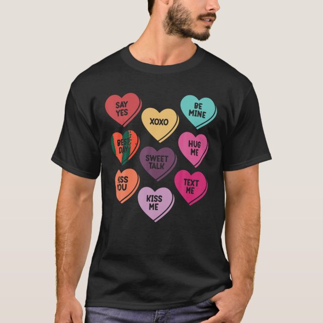 Kandy Valentine Day Hearts Manar Women Teacher T T Shirt (Framsida)