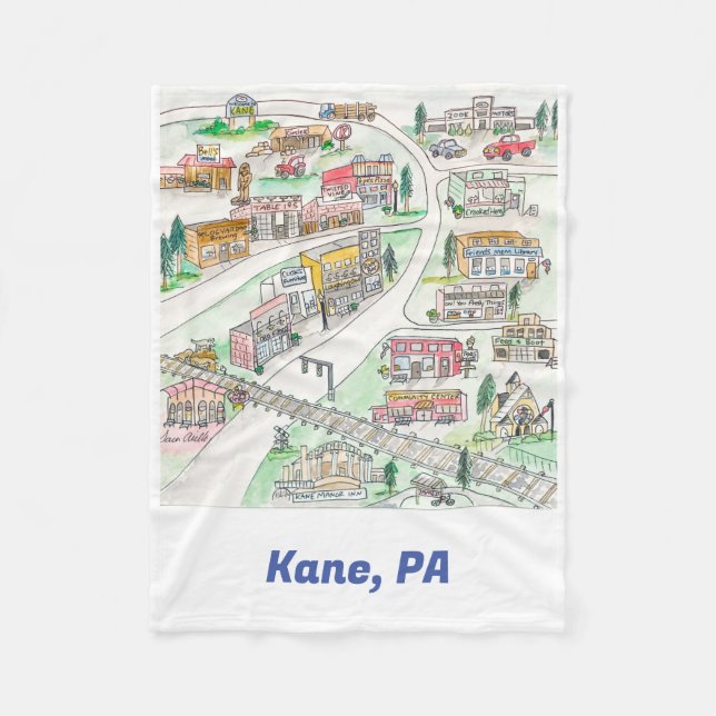 Kane, PA Fleece Blanket (Framsidan)