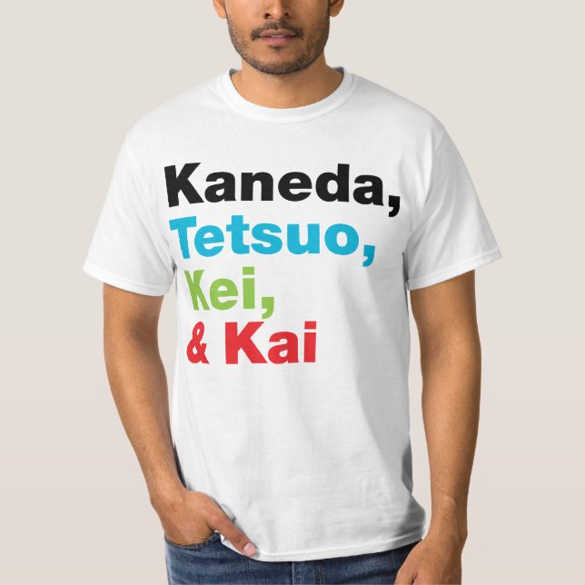 Kaneda Tetsuo etc. namnger (tända), T-tröja T-shirt (Framsida)