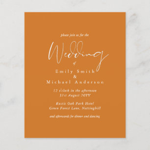 Kanel Apelsin Script Typografi Budget Bröllop