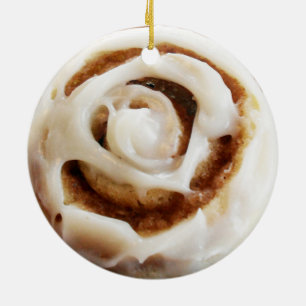 Kanel Bun med Icing Julgransprydnad Keramik