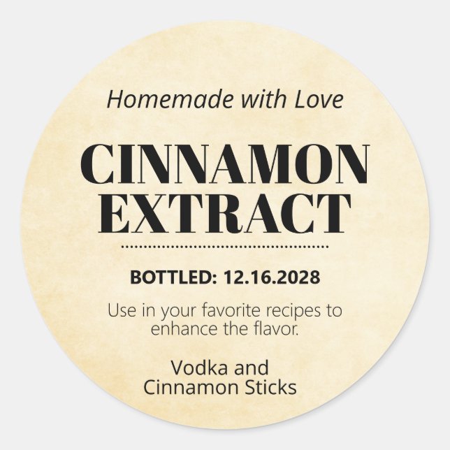 Kanel-extrakt Modern etikett dekal ZEX_001e (Framsida)