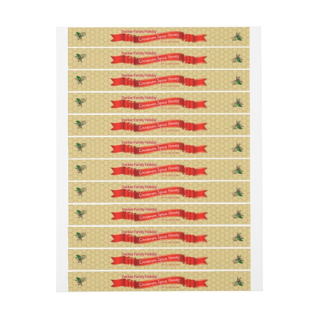 Kanel Infekt gul gul etikett för honung Burk (Ark)