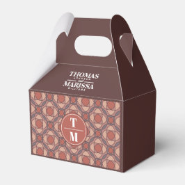 Kanel och Marsala Art Deco bröllopspresentbox Presentaskar