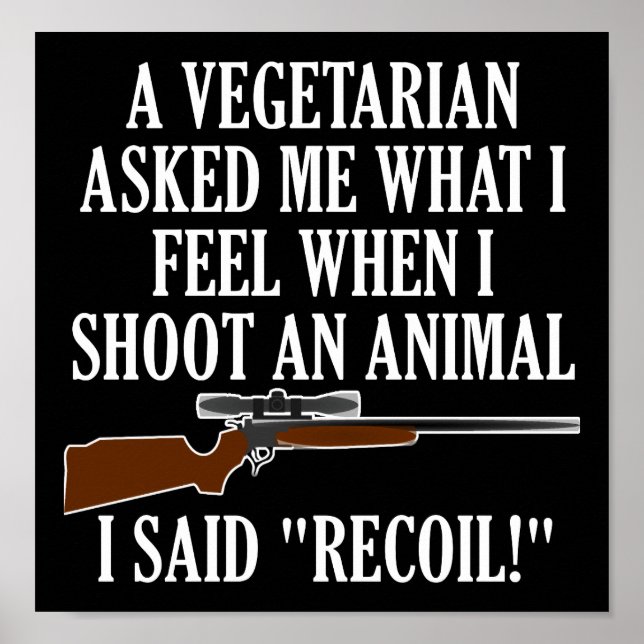 Känel Recoil Funny Hunting Poster blk (Framsidan)