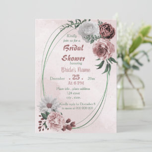 kanel ro, vit blommigt, geometrisk möhippa inbjudningar