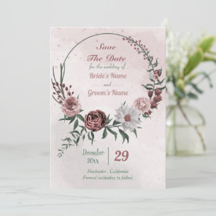 kanel ro, vit blommigt och utandning spara datumet