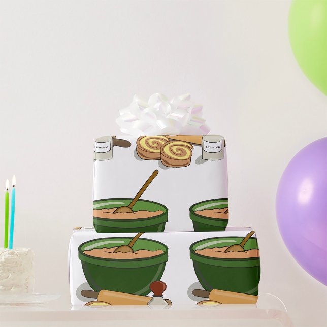 Kanel Roll Baking Ingredients Mysigt Kitchen Presentpapper (Skapare uppladdad)