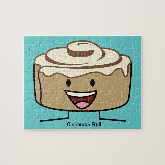 Kanel Roll Bun-träsksocker rosa danska Pussel (Horisontell)