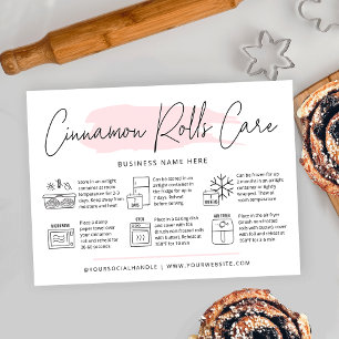 Kanel Rolls Care Instructions Watercolor Bakery Visitkort
