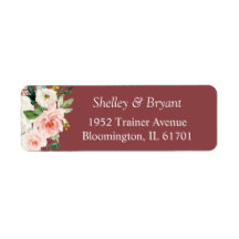 Kanel Rosrod Rosa Akvarell Blommig