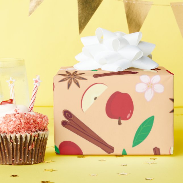 Kanel Sticks, Star Anise Sömlös Thanksgiving Presentpapper (Födelsedagsfest)