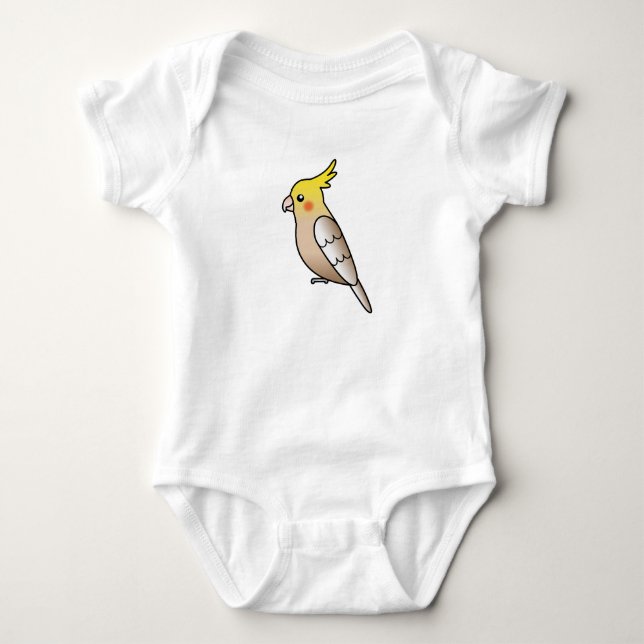 Kanel Tecknad Kakadua Papegoja Fågel T Shirt (Framsida)