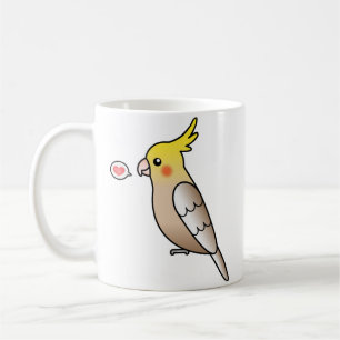 Kanel Tecknad Nymfparakit Papegoja Fågel Kärlek Kaffemugg