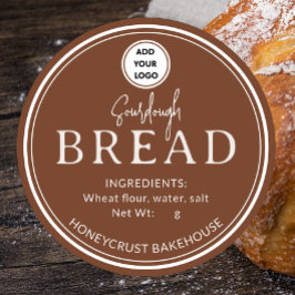 Kanelbrun bagerisyrabröd logotyp dekal runt klistermärke