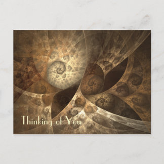 Kanelbrun & ljust rödbrun Fractalkonst Vykort