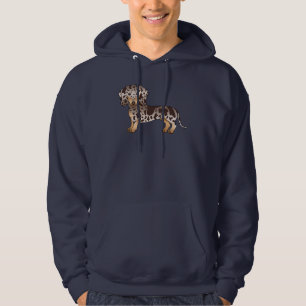 Kanelbrun och Tanfärgad Fläckig Korthårig Dachshun Hoodie