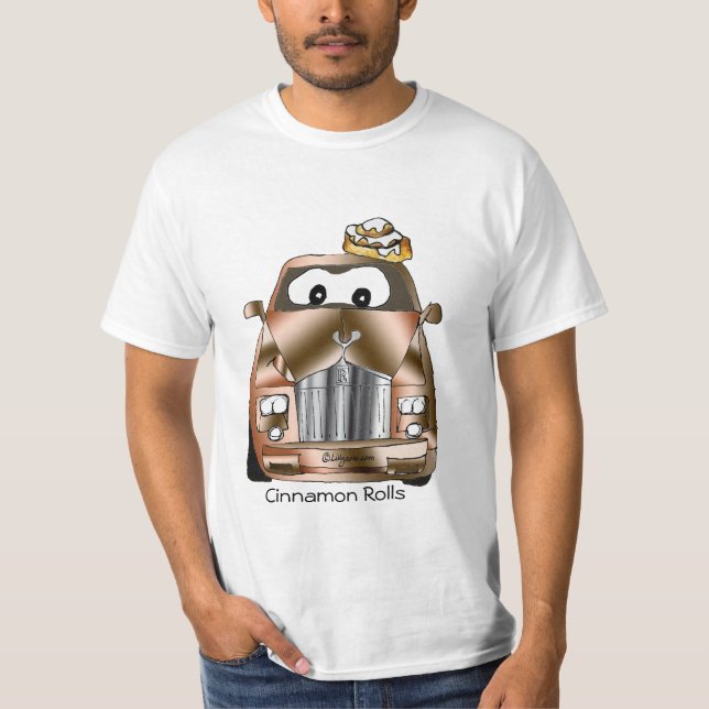 Kanelbrun Rolls (Royce) T skjorta och dräkt T-shirt (Framsida)