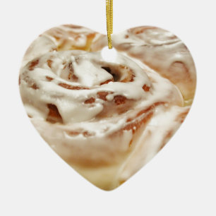 Kanelbrun rulle julgransprydnad keramik