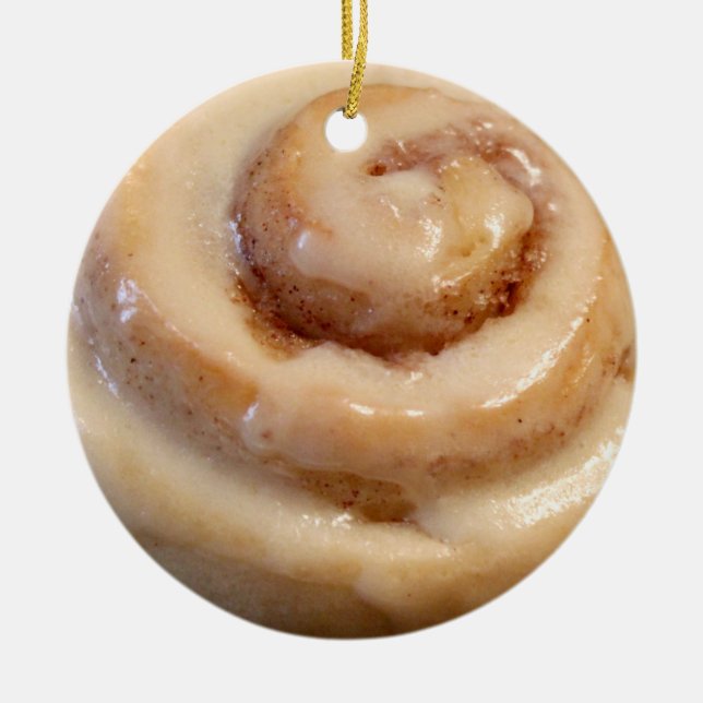 Kanelbrun rullsalighet julgransprydnad keramik (Framsidan)