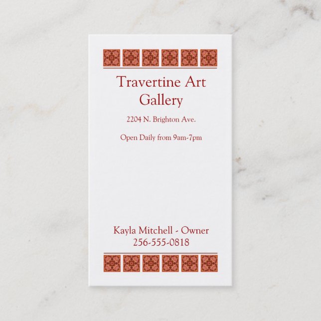 Kanelbrun visitkort (Framsida)