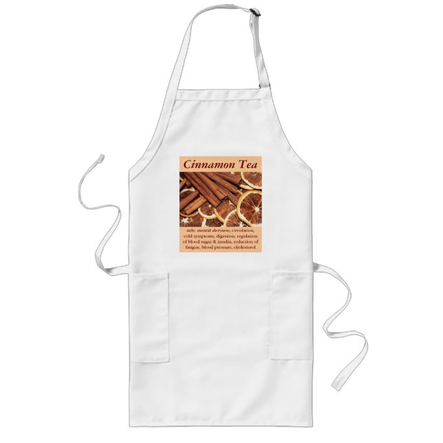Kanelbrunt Teaförkläde Långt Förkläde (Framsidan)