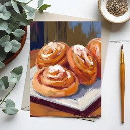 Kanelbulle Bageri Målning Vykort