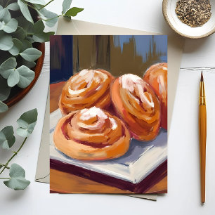 Kanelbulle Bageri Målning Vykort