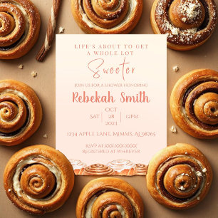 Kanelbulle Duscheinladning med Vattenfärg Inbjudningar