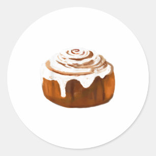 Kanelbulle Kostym Halloween Bröd Cosplay Mat Runt Klistermärke