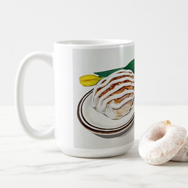 Kanelbulle och Cappuccino Kaffemugg (Med munk)