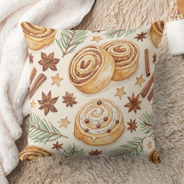 Kanelbulle och Kryddor - Högbakt Kudde (Filt)