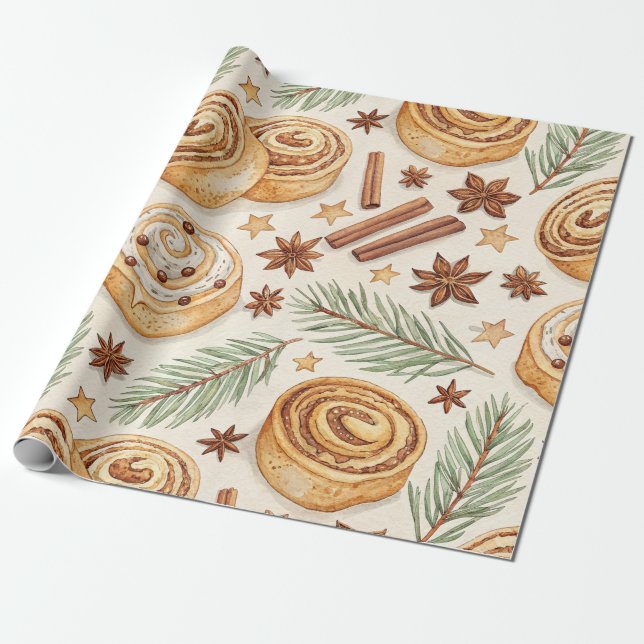 Kanelbulle och Kryddor - Högbakt Presentpapper (Utrullad)
