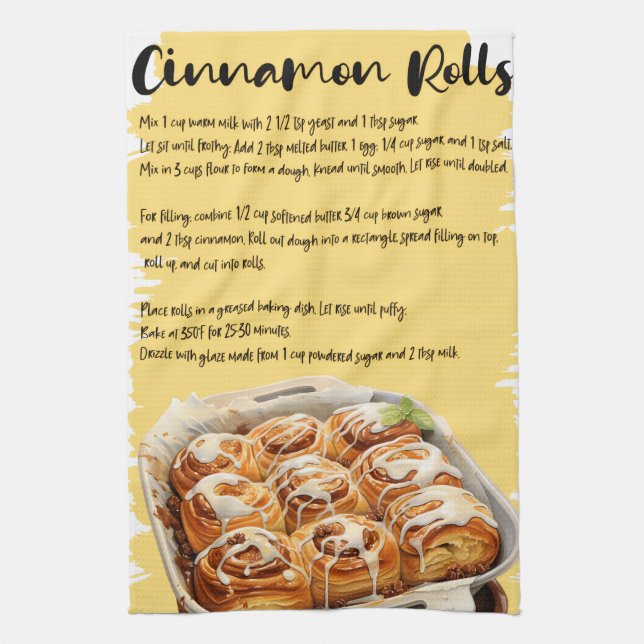 Kanelbulle Recept Kökshandduk (Vertikal)