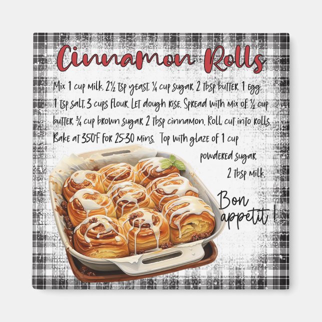 Kanelbulle Recept Magnet (Framsidan)