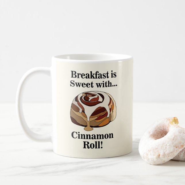 Kanelbulle Söt Bulle Bakverk Kaffemugg (Med munk)