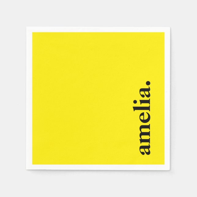 Kanelgult enfärgat elegant namn pappersservett (Framsidan)