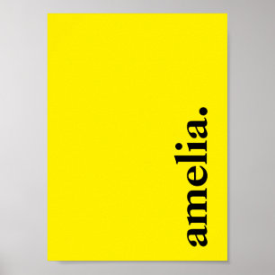 Kanelgult enfärgat elegant namn poster