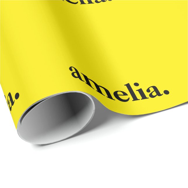 Kanelgult enfärgat elegant namn presentpapper (Rullad Hörn)