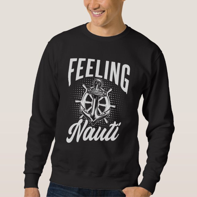 Käneling Nauti Naughty Anchor Lång Ärmad Tröja (Framsida)