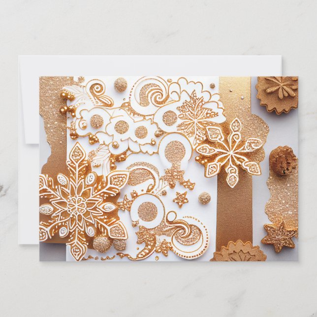 Kanelkryddad pepparkaksglitter julkort (Framsida)