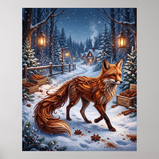 Kanelräv Vinterskog Poster (Framsidan)