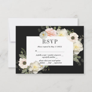 Kanelrosor och Anemoner Romantisk RSVP-kort OSA Kort