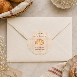 Kanelsnurresticka för Baby Shower för Flicka Runt Klistermärke