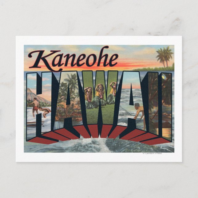 Kaneohe, Hawaii - Stora Brev Scenes Vykort (Framsida)