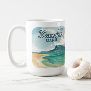 Kaneohe Sandbar Oahu Hawaii Retro Kaffemugg