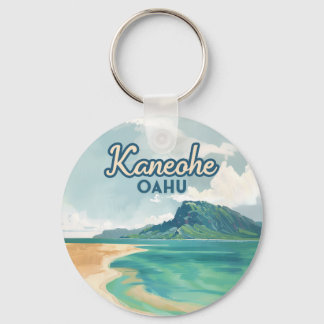 Kaneohe Sandbar Oahu Hawaii Retro Nyckelring
